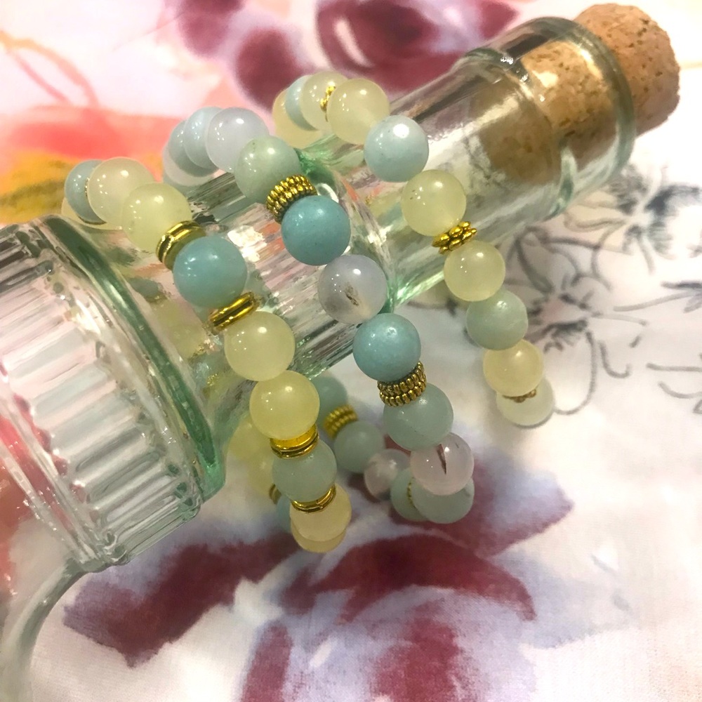 Handmade Real Crystal Bead Bracelet Set